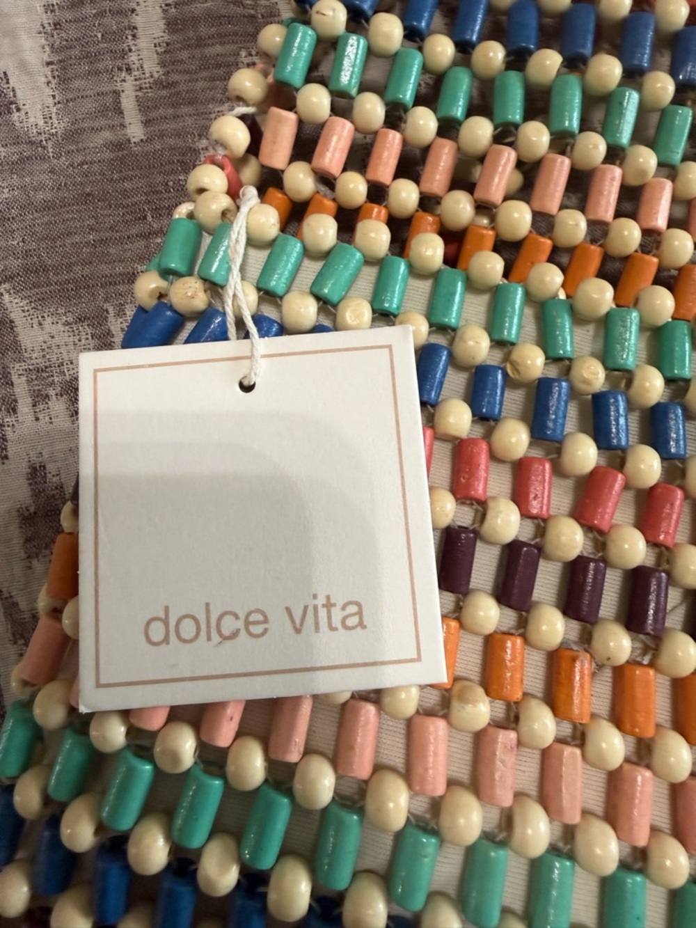 Dolce Vita Ida Multi wood Bead Shopper - Picture 3 of 6